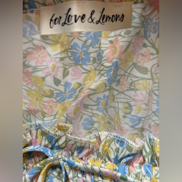 For Love & Lemons Merian Mini Dress 100% Cotton Ditzy Floral - Picture 8 of 13